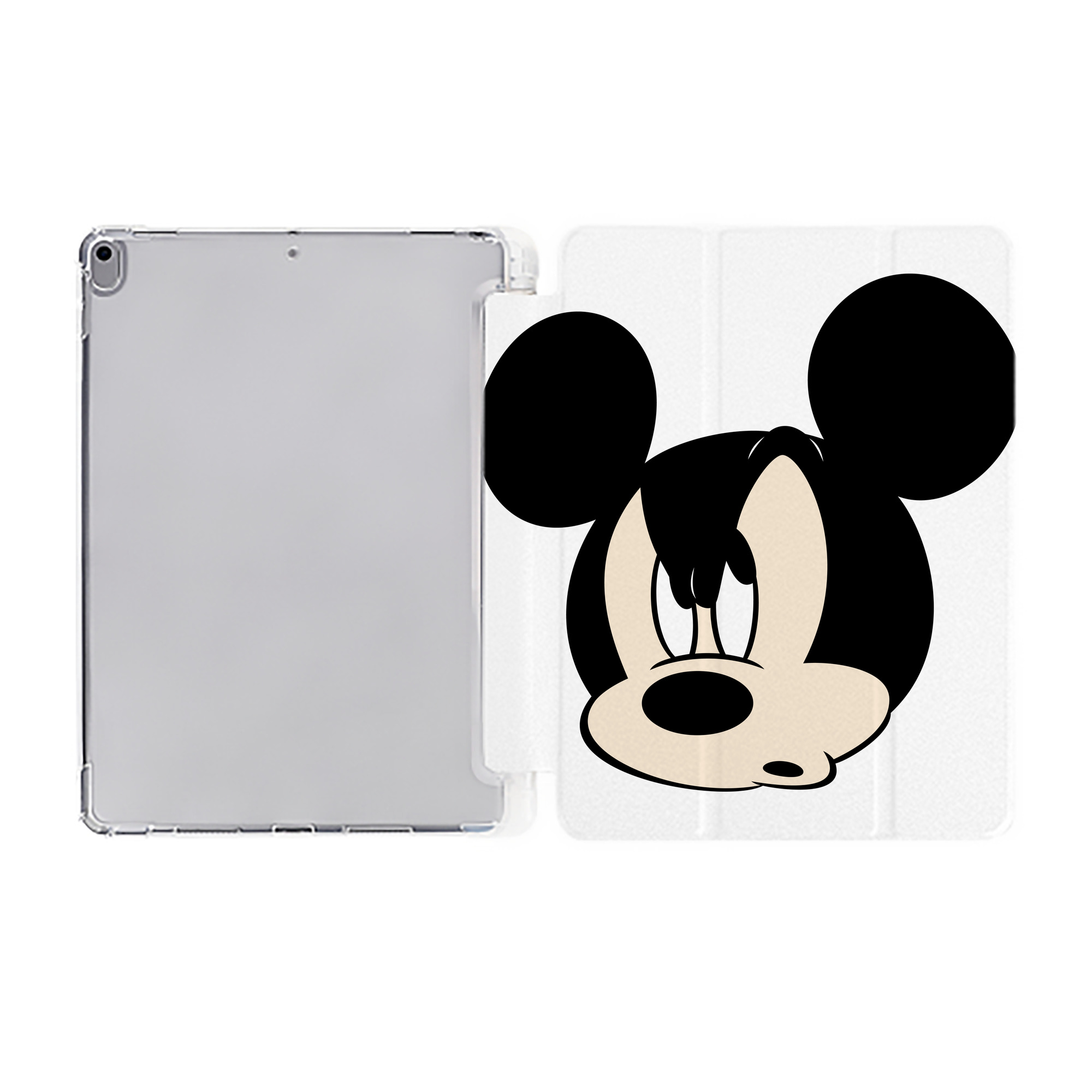 ミッキーマウス Mickey Mouse IPad ケース ペン収納付き 三つ折りスタンド PUレザー×シリコン 対応機種9.5/10.5/10.9インチ